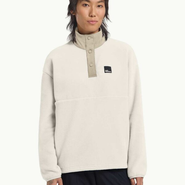 Jack Wolfskin Women's Sumetro Half Zip Fleece Jacket - White, Navy,White,Light Blue