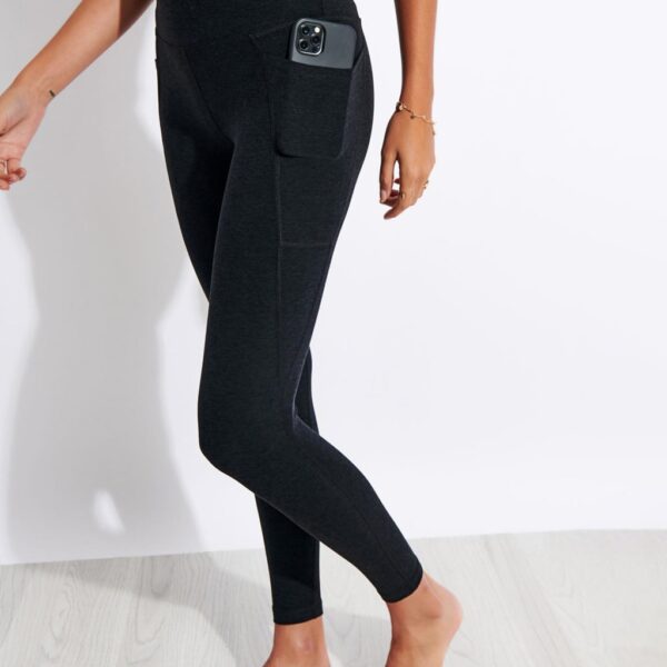 Beyond Yoga Women's Spacedye High Waisted Midi Yoga Leggings - Black, Black