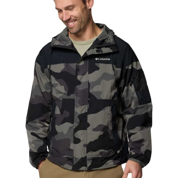 Columbia Men's Challenger II Hooded Windbreaker Jacket - Black Mix, Black Mix