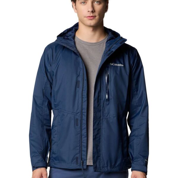 Columbia Men's Pouring Adventure III Waterproof Jacket - L - Navy, Green,Orange Mix,Navy