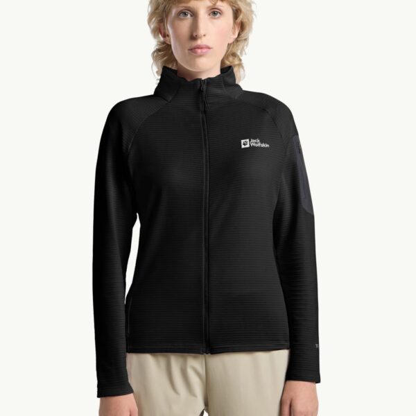 Jack Wolfskin Women's Prelight Zip Up Jacket - M - Black, Black,Light Purple
