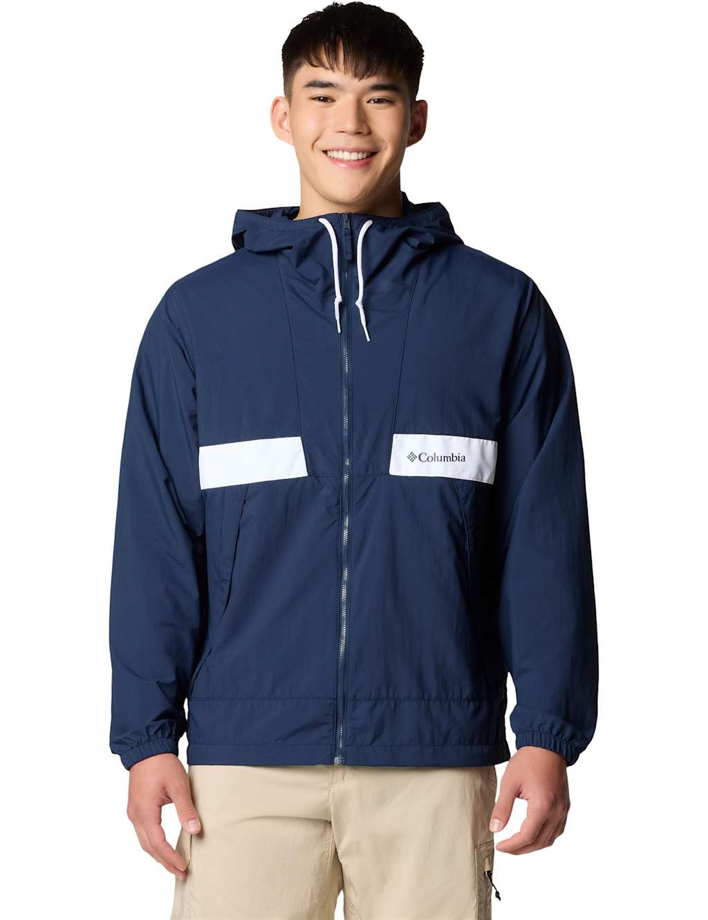 Columbia Men's Spire Valley™ Hooded Windbreaker Jacket - Navy Mix, Navy Mix