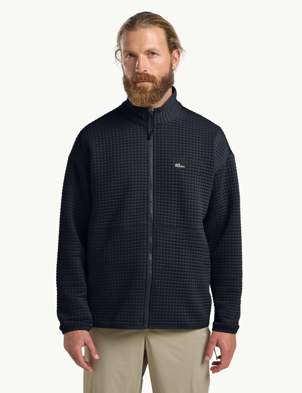 Jack Wolfskin Men's Mogari Textured Zip Up Fleece Jacket - Navy, Brown,Navy