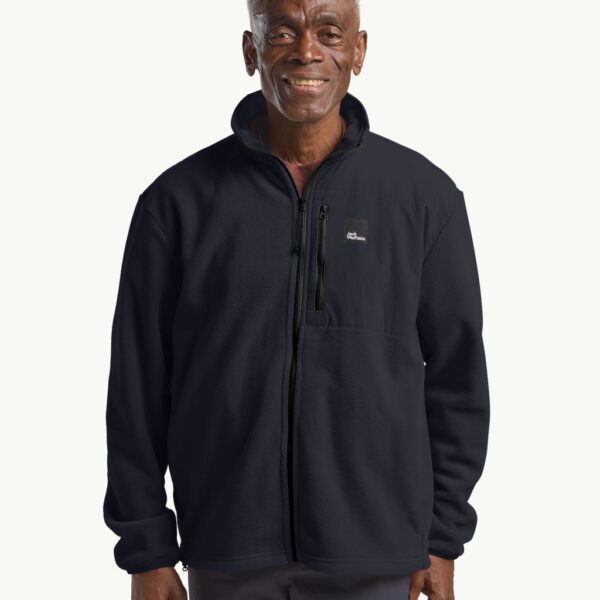 Jack Wolfskin Men's Sumetro Fleece Zip Up Funnel Neck Jacket - Navy, Ivory,Navy