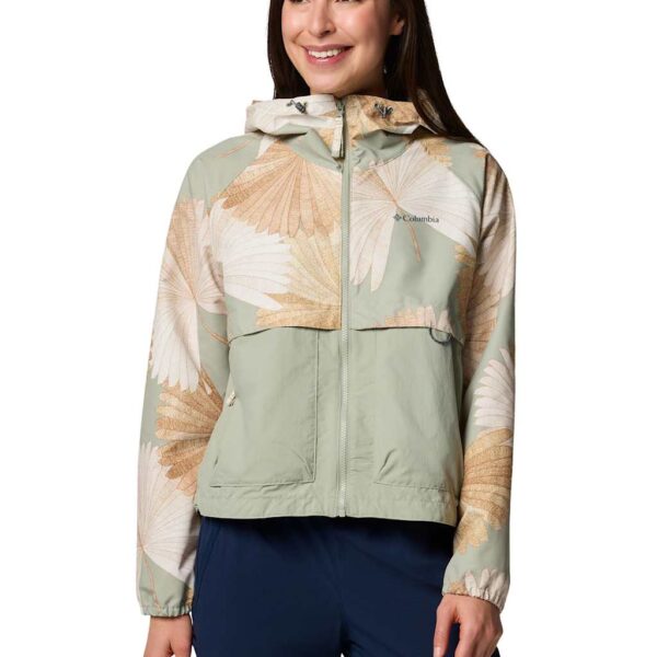 Columbia Women's Spire Valley™ Printed Hooded Sports Jacket - M - Green Mix, Green Mix,Black Mix