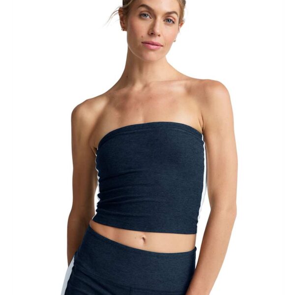 Beyond Yoga Women's Spacedye Side Stripe Bandeau Top - M - Navy, Navy
