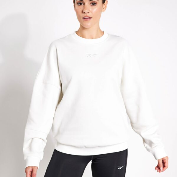 Reebok Women's Lux Oversized Crew Neck Sweatshirt - XS - Soft White, Soft White