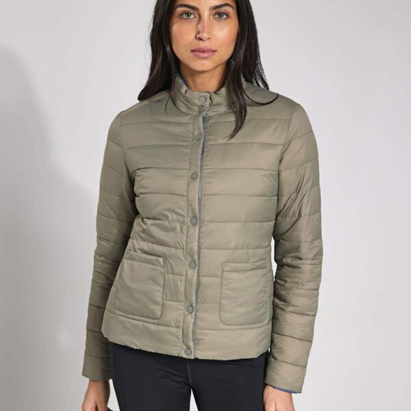 Born Women's Lyra Lightweight Reversible Puffer Jacket - M - Khaki Mix, Khaki Mix