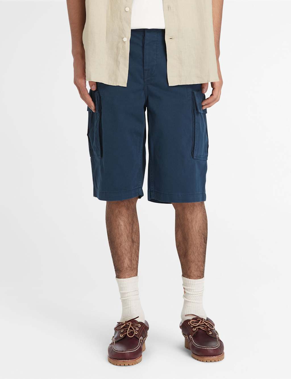 Timberland Men's Brookline Pure Cotton Twill Cargo Shorts - 32 - Navy, Navy