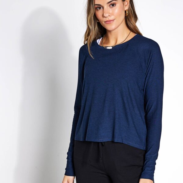 Beyond Yoga Women's Featherweight Daydreamer Sweatshirt - L - Navy, White,Navy