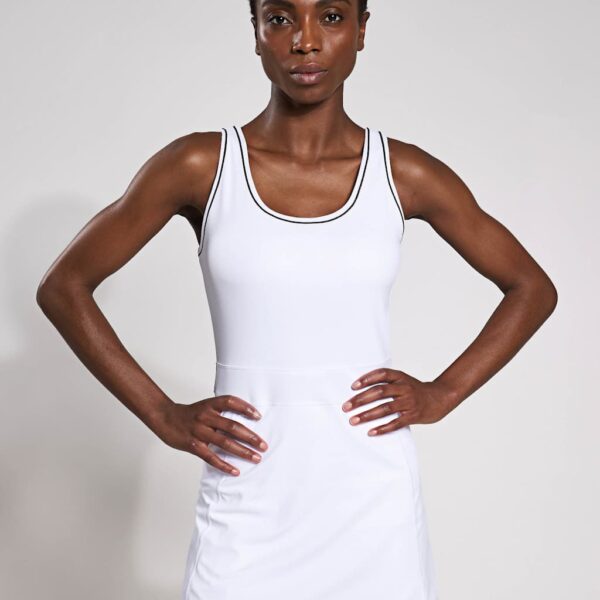 Lilybod Women's Bonnie Scoop Neck Mini Sports Dress - White Mix, Black Mix,White Mix