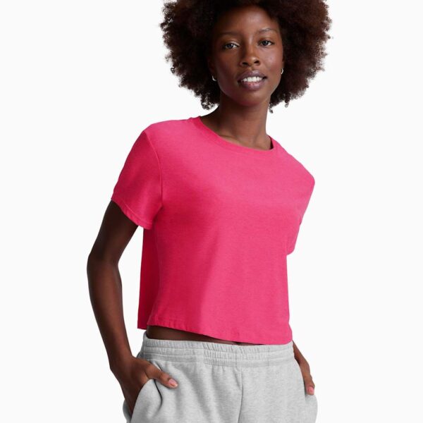 Beyond Yoga Women's Featherweight Supreme Relaxed Crop T-Shirt - Pink Magenta, Pink Magenta,Black
