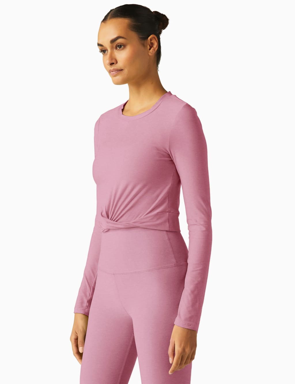 Beyond Yoga Women's Featherweight Center Stage Crop Yoga Top - M - Pink, Red,Pink