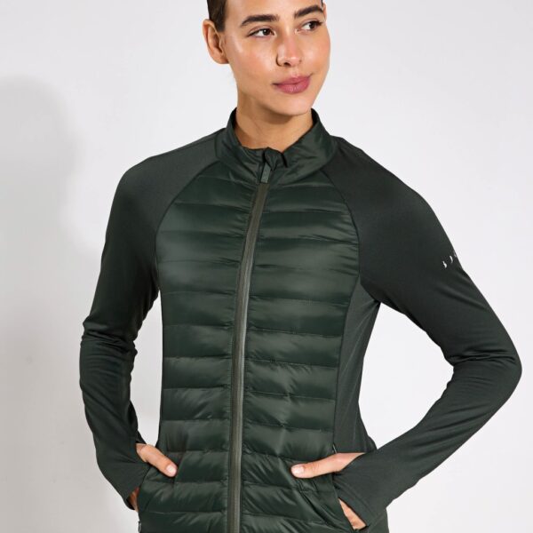 Born Women's Zuri Padded Funnel Neck Sports Jacket - Khaki, Khaki,Black