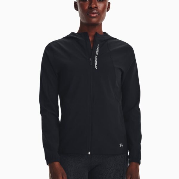 Under Armour Women's OutRun The Storm Zip Up Hooded Sports Jacket - L - Black, Black