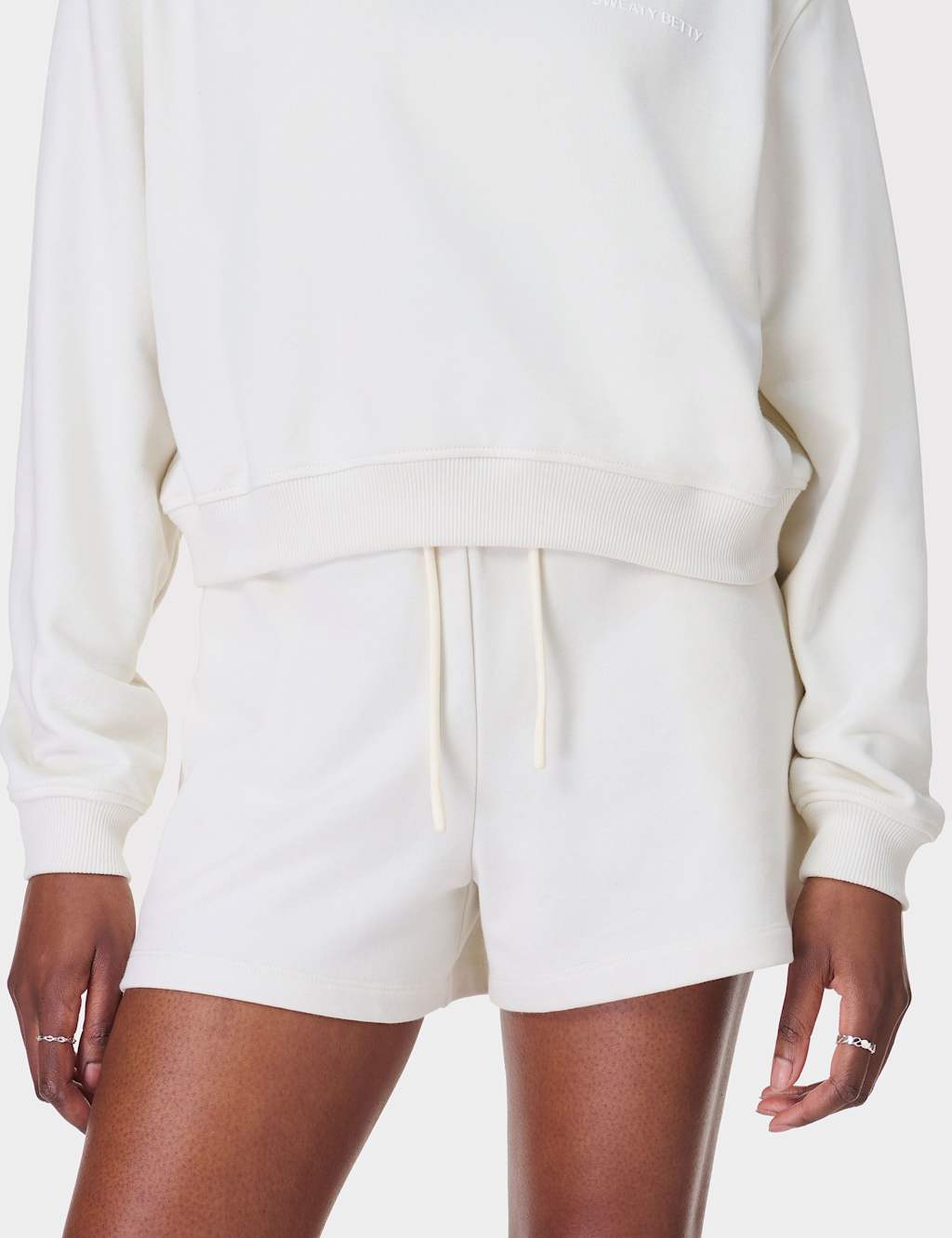 Sweaty Betty Women's Revive Cotton Rich Relaxed Shorts - M - Ivory, Black,Ivory