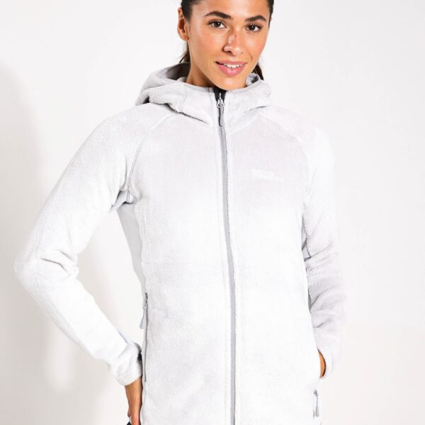 Jack Wolfskin Women's Rotwand Hooded Zip Up Fleece Jacket - 16 - Light Grey, Light Grey