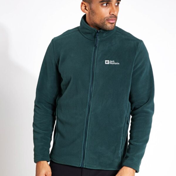 Jack Wolfskin Men's Winterstein Polar Fleece Zip Up Funnel Neck Jacket - Dark Green, Black,Dark Grey,Dark Green