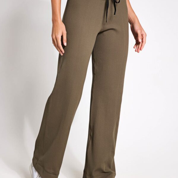 Born Women's Fait High Waisted Straight Leg Trousers - M - Brown, Brown,Black
