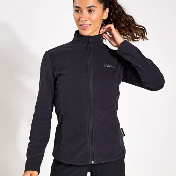 Jack Wolfskin Women's Taunus Funnel Neck Zip Up Fleece Jacket - 12 - Black, Berry,Black