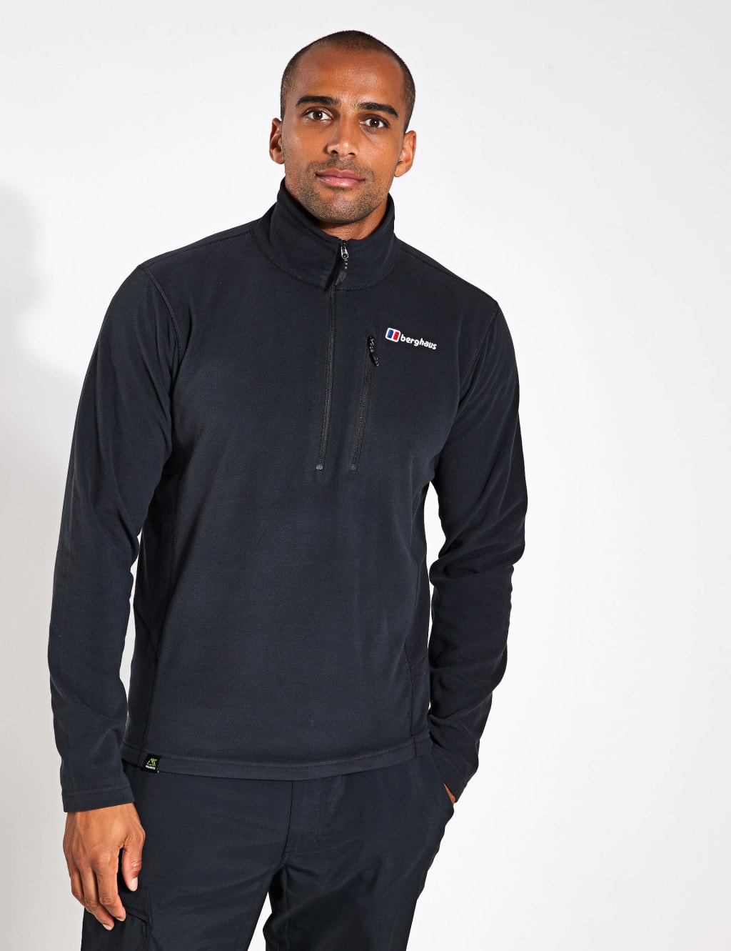 Berghaus Men's Prism Half Zip Fleece Jacket - XXL - Black, Black,Charcoal