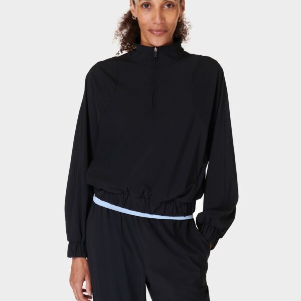Sweaty Betty Women's Explorer Funnel Neck Half Zip Sweatshirt - Black, Black