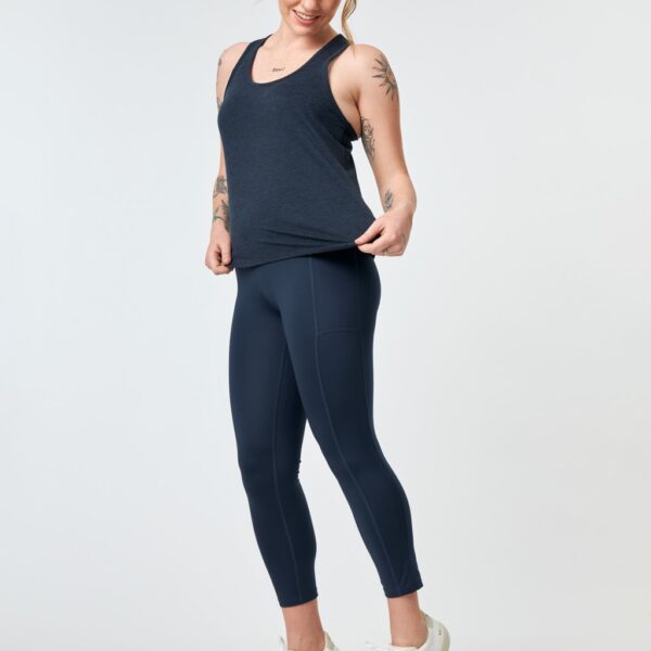 Girlfriend Collective Women's Pocket High Waisted 7/8 Leggings - M - Navy, Burgundy,Navy