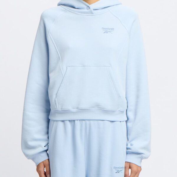 Reebok Women's Icon Elements Pure Cotton Relaxed Hoodie - Pale Blue, Pale Blue