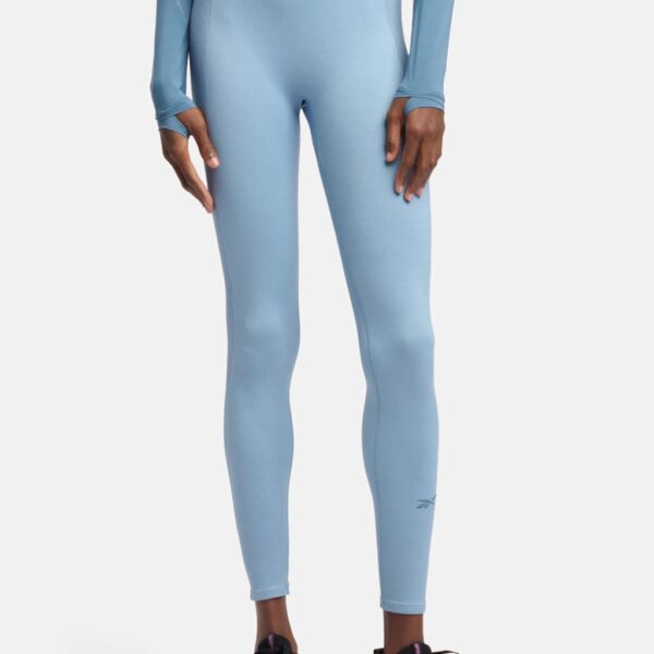 Reebok Women's Lab Seamless High Waisted 7/8 Leggings - Mid Blue, Mid Blue