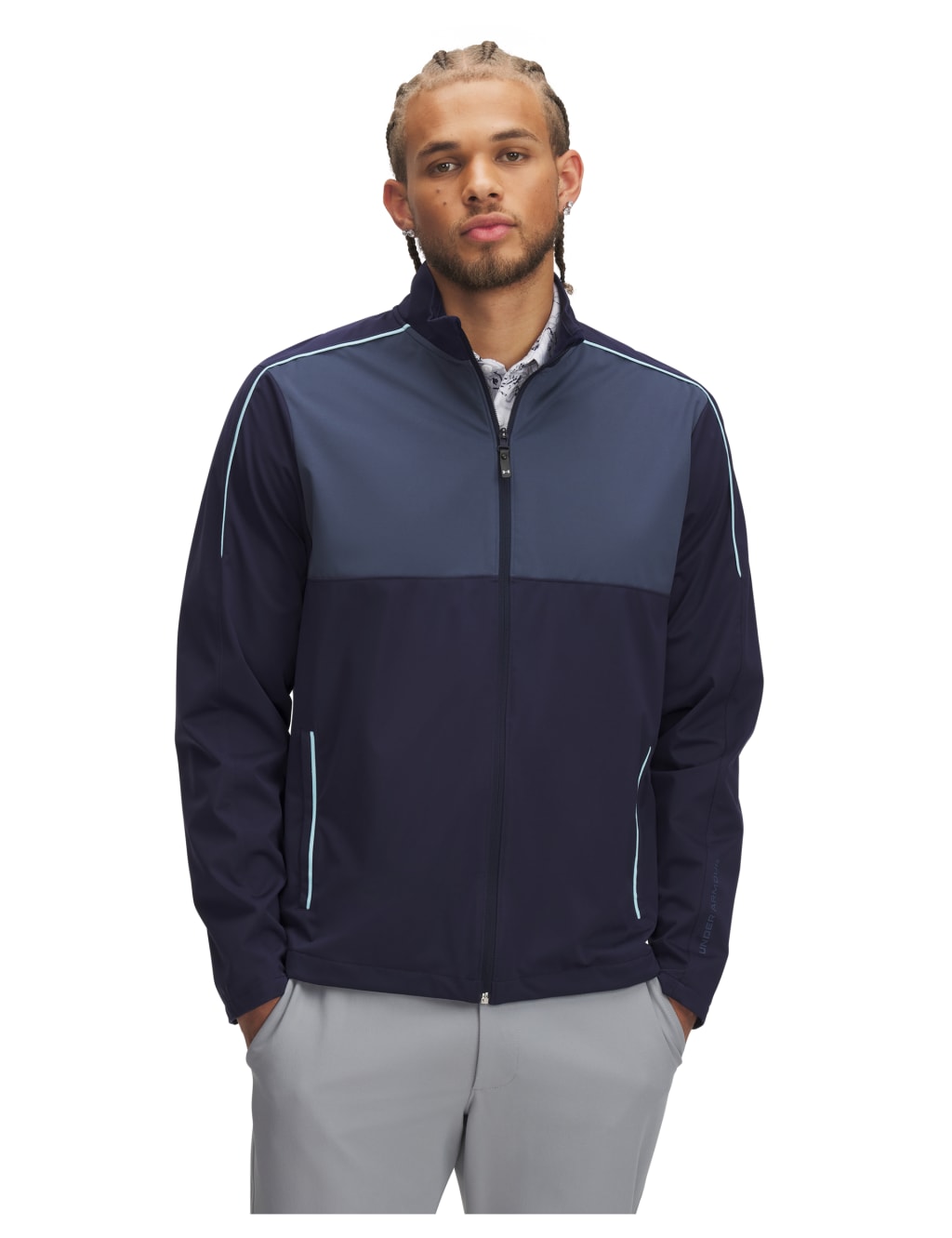 Under Armour Men's Drive Wind Sports Jacket - L - Navy Mix, Black,Navy Mix