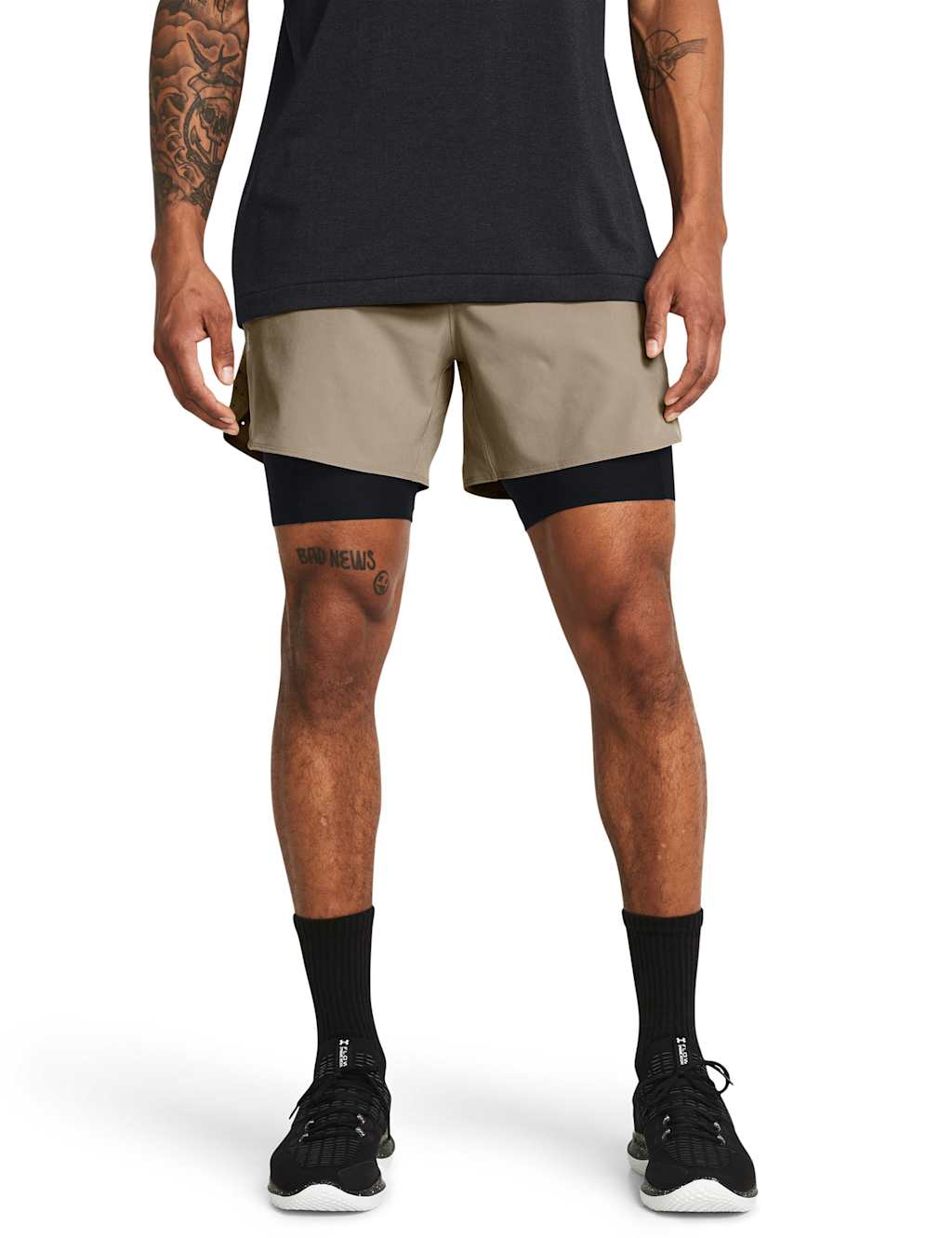 Under Armour Men's Vanish Elite Water Resistant 2-in-1 Shorts - M - Taupe, Taupe