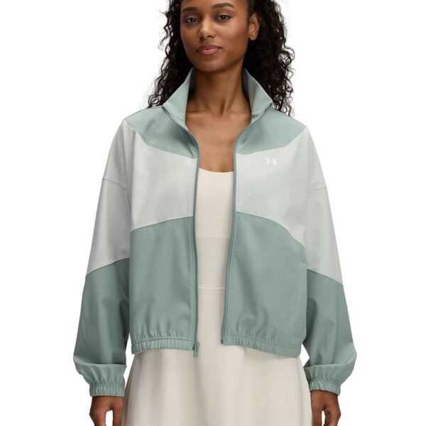 Under Armour Women's Rival Colour Block Zip Up Sports Jacket - M - Light Grey Mix, Light Grey Mix