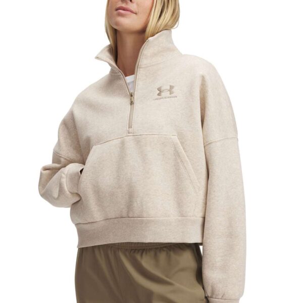 Under Armour Women's Icon Fleece Cotton Rich Sweatshirt - M - Oatmeal, Oatmeal