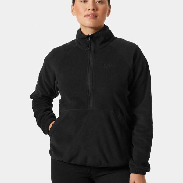 Helly Hansen Women's Rig Fleece Funnel Neck Half Zip Sweatshirt - M - Black, Purple,Black