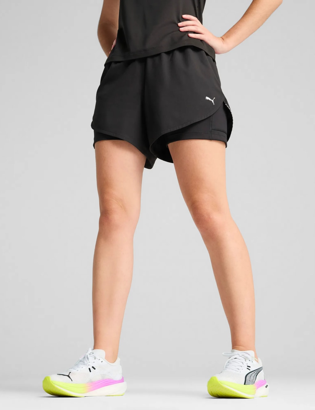 Puma Women's Ultraweave 2 in 1 Running Shorts - M - Black, Black