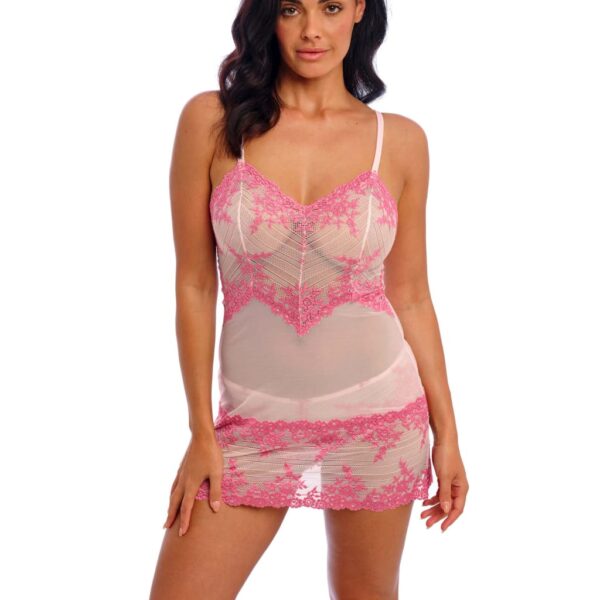 Wacoal Women's Embrace Floral Lace Short Chemise - Light Pink Mix, Black Mix,Blue,Beige Mix,Light Pink Mix