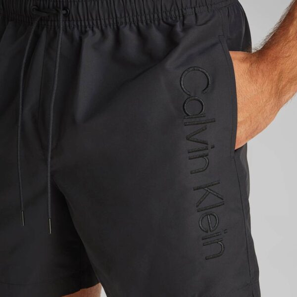 Calvin Klein Men's Logo Embroidery Swim Shorts - Black, White,Black
