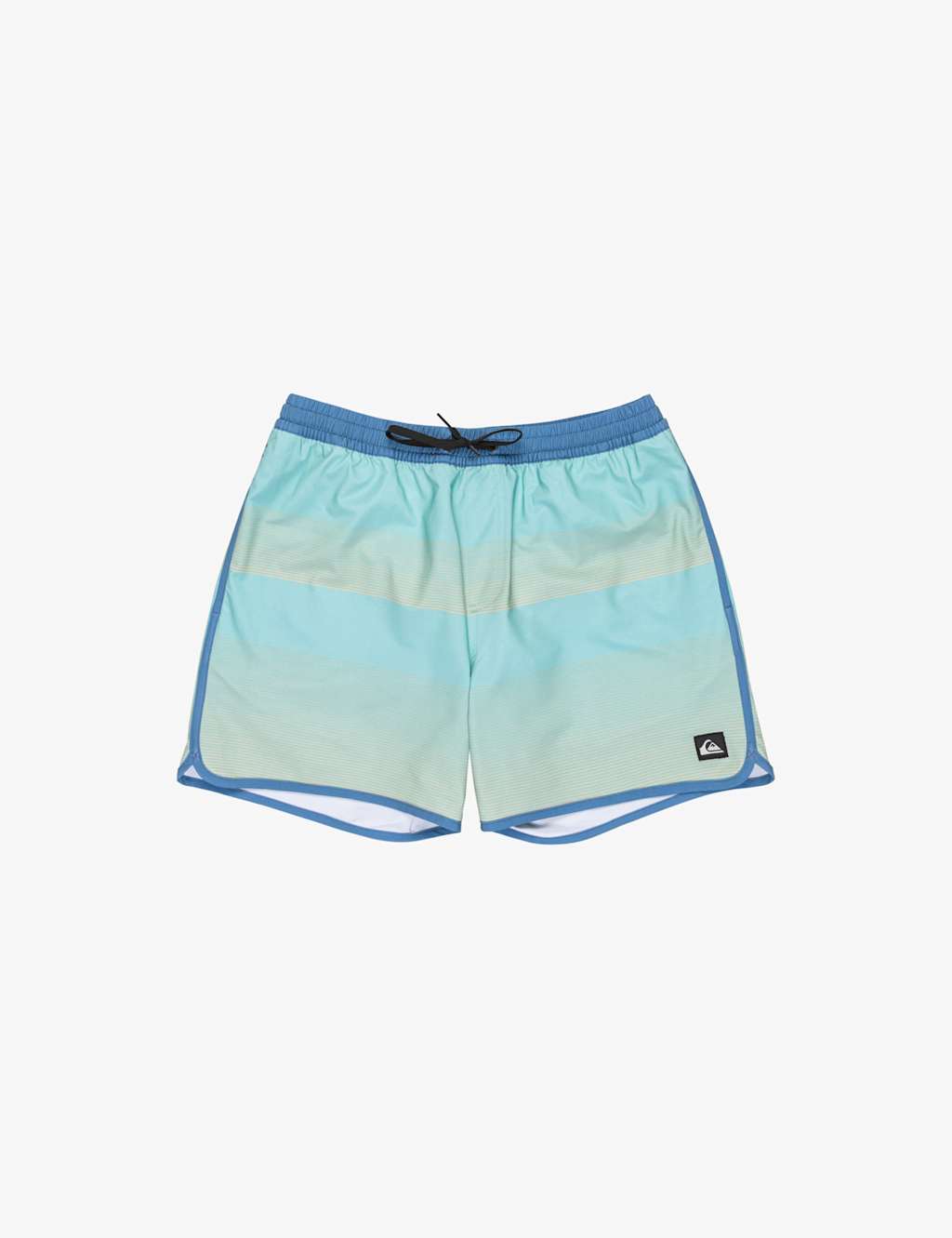 Quiksilver Men's Surfsilk Scallop Striped Swim Shorts - Turquoise, Turquoise