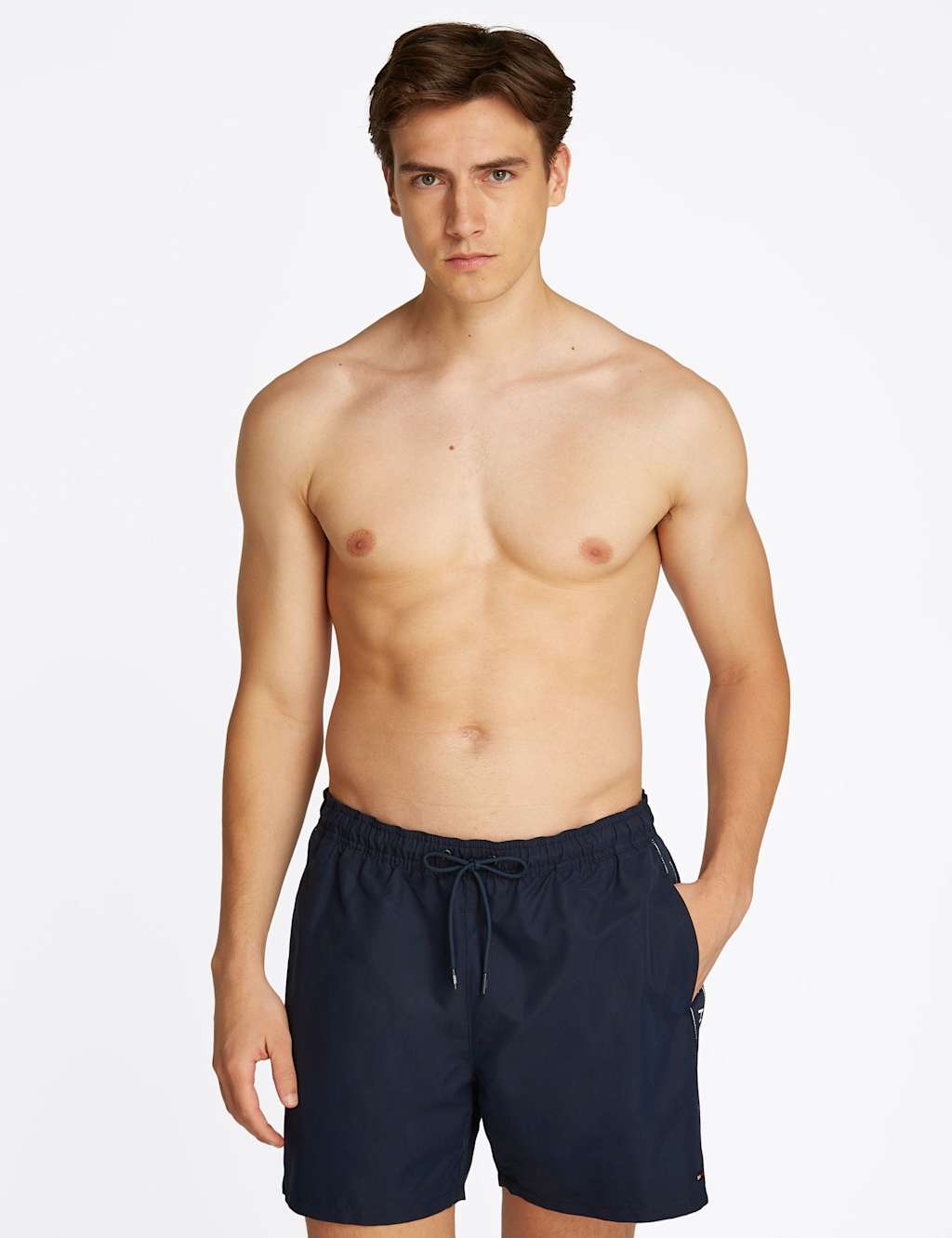Tommy Hilfiger Men's Tape Swim Shorts - Navy, Red,Navy