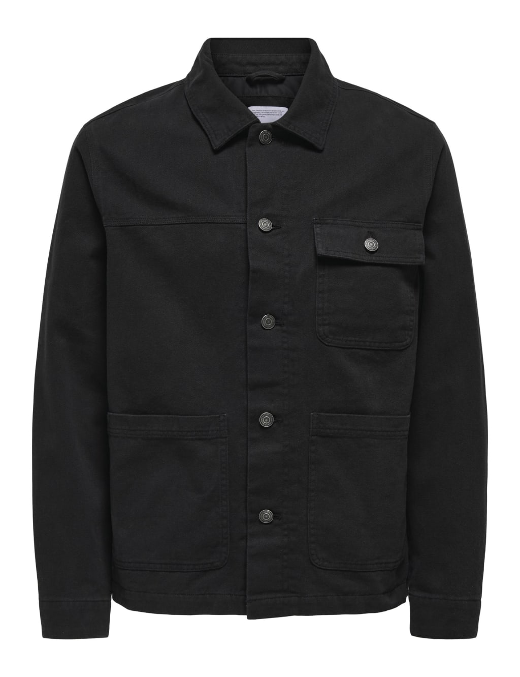 Only & Sons Men's Pure Cotton Denim Jacket - Black, Black