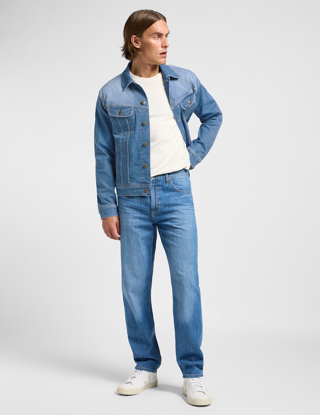 Lee Men's Denim Jacket - L - Blue Denim, Blue Denim