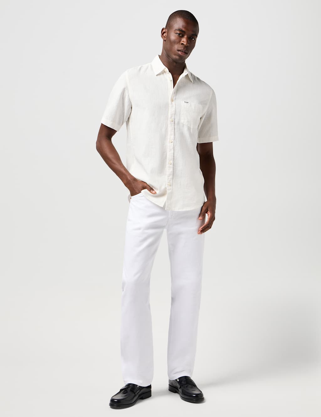 Wrangler Men's Straight Fit Pure Cotton Jeans - 3430 - White, White