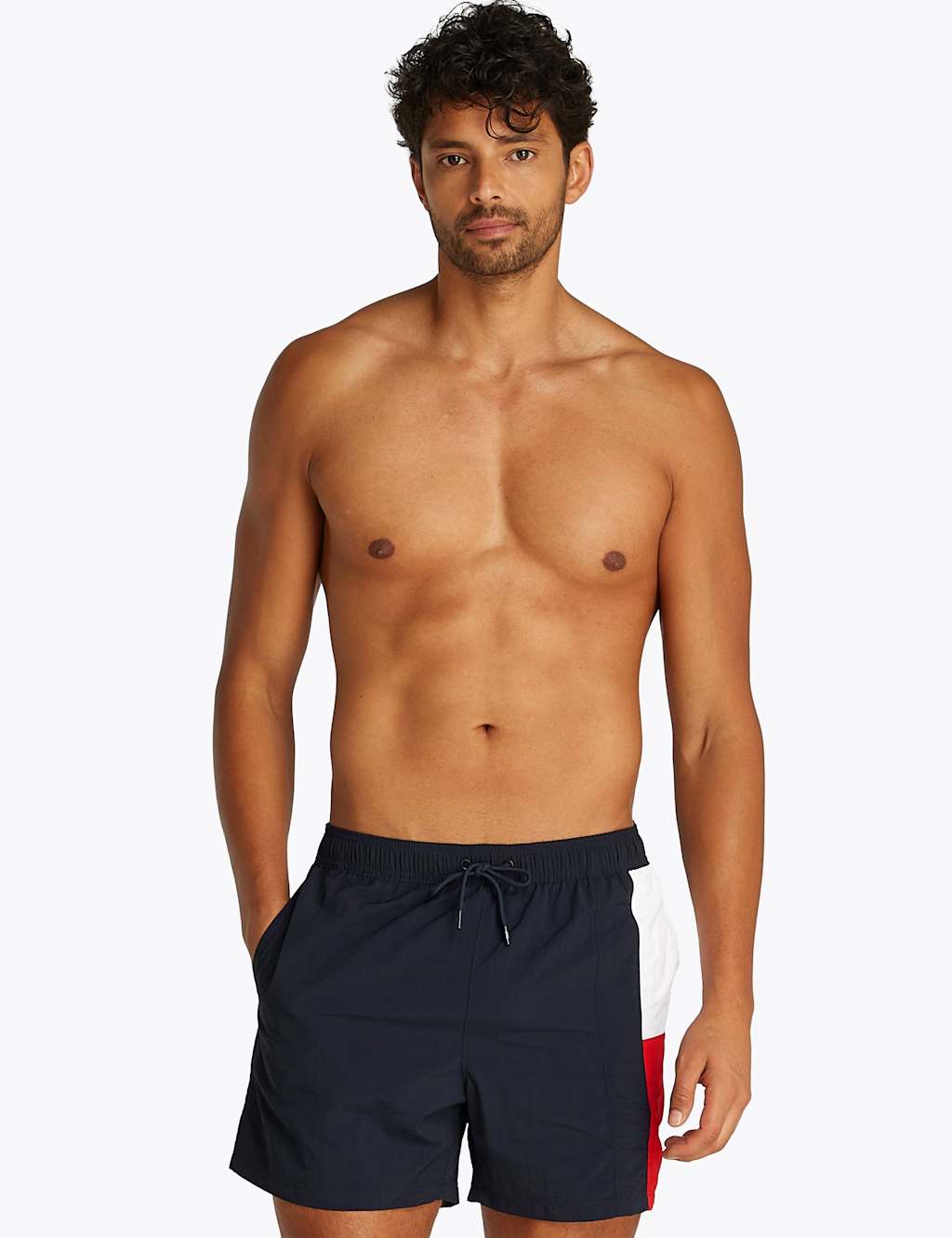 Tommy Hilfiger Men's Side Flag Swim Shorts - Navy, Navy