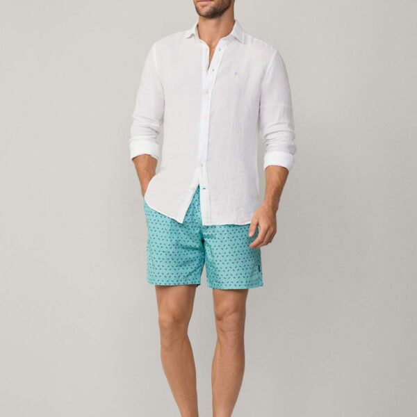 Hackett Men's Printed Swim Shorts - L - Blue Mix, Blue Mix
