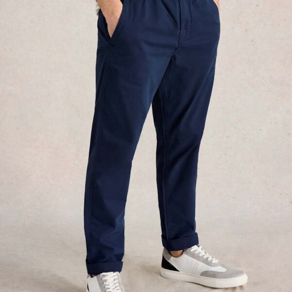 White Stuff Men's Straight Fit Elasticated Waist Trousers - 34REG - Navy, Navy,Purple