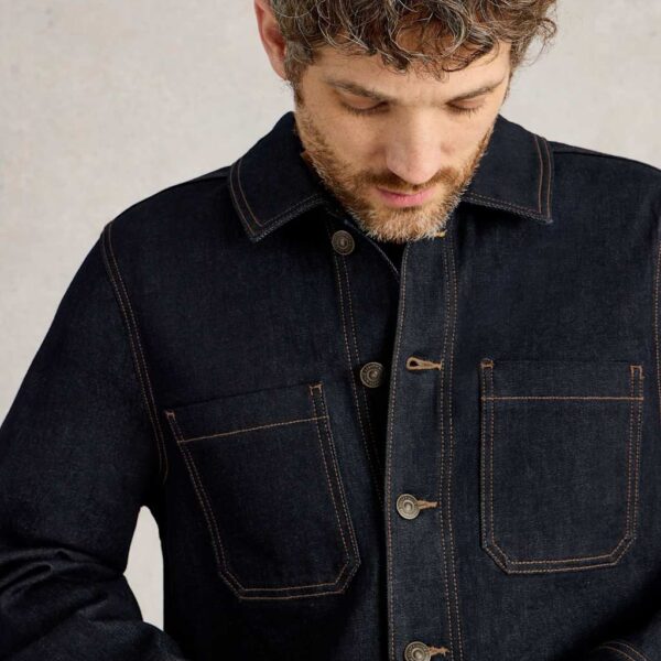 White Stuff Men's Denim Jacket - L - Dark Denim, Dark Denim