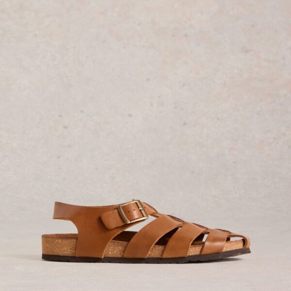White Stuff Men's Leather Fisherman Sandals - 10 - Tan, Tan