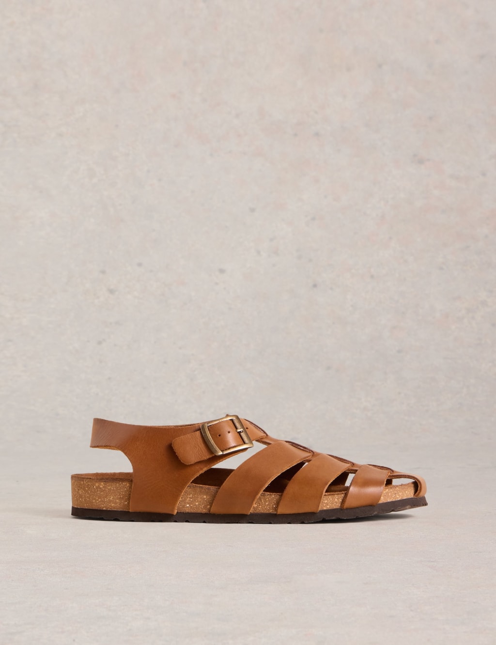 White Stuff Men's Leather Fisherman Sandals - 10 - Tan, Tan