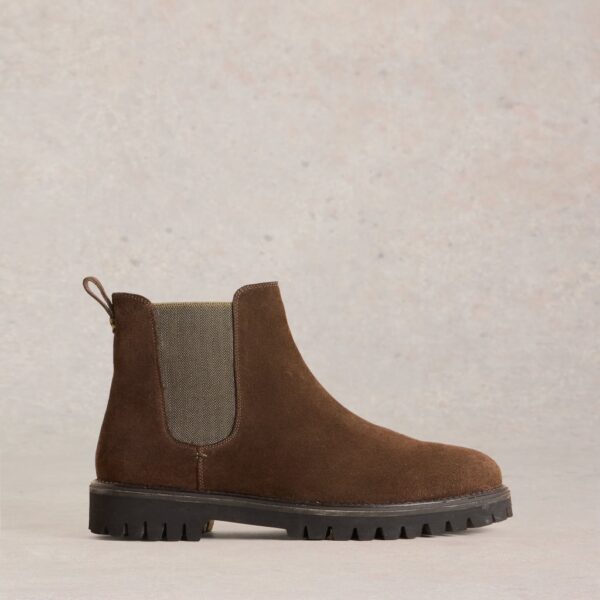 White Stuff Men's Suede Slip-On Chelsea Boots - 9 - Brown, Brown