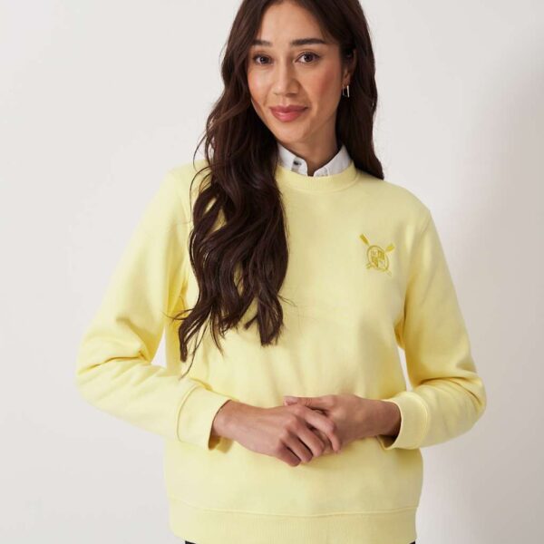 Crew Clothing Women's Cotton Rich Embroidered Sweatshirt - 12 - Lemon, Lemon